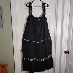 Ruffle Neck "Black Jack" Maxi Dress